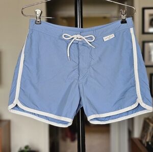 Sandro Paris Men's Blue & White Swim Trunks Size Small 4.5" Inseam European